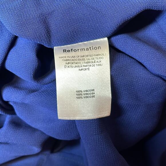 Reformation Andee Halterneck Open Back Navy Blue Maxi Dress Size 10 - Picture 9 of 9